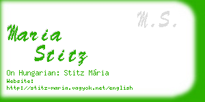 maria stitz business card